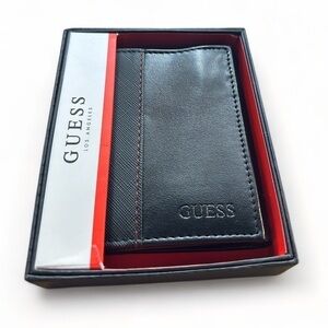 NWT Guess Mens Trifold Leather Wallet / Clear ID Slot, 7 card slot, cash pocket